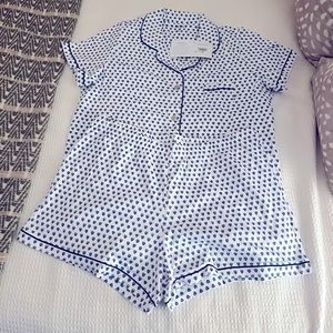 New with tags! Roller Rabbit blue heart Polo pj set.